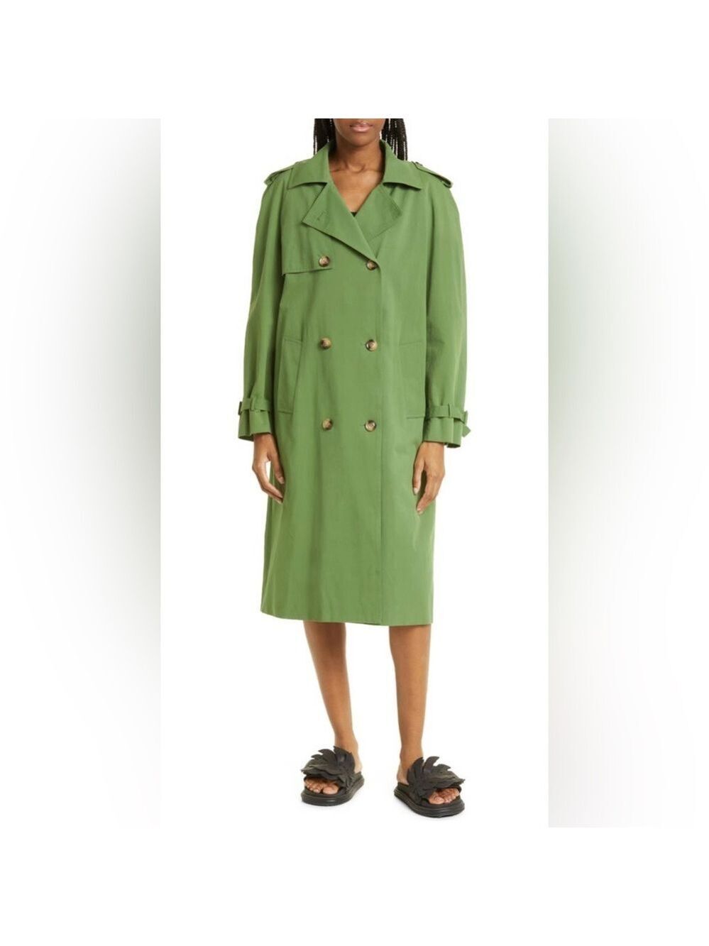 Farm Rio Double Breasted Trench Coat